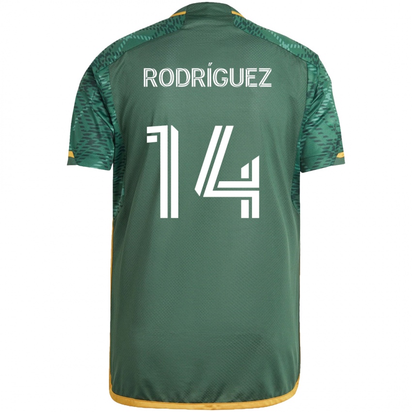 Kinderen Jonathan Rodriguez #14 Groen Oranje Thuisshirt Thuistenue 2024/25 T-Shirt België