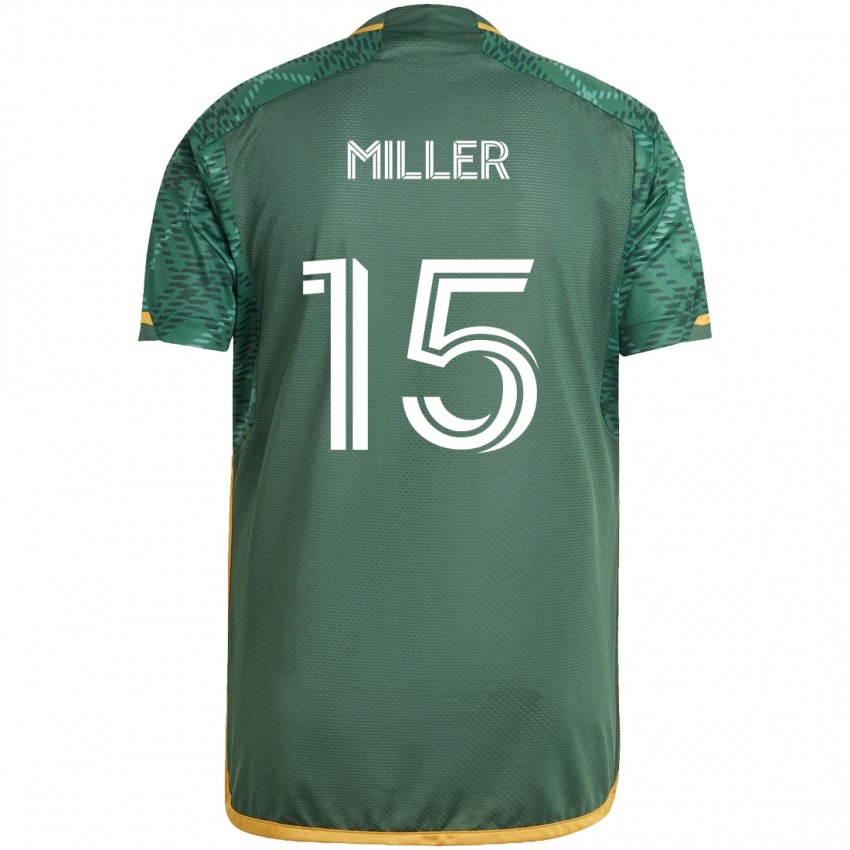 Kinderen Eric Miller #15 Groen Oranje Thuisshirt Thuistenue 2024/25 T-Shirt België