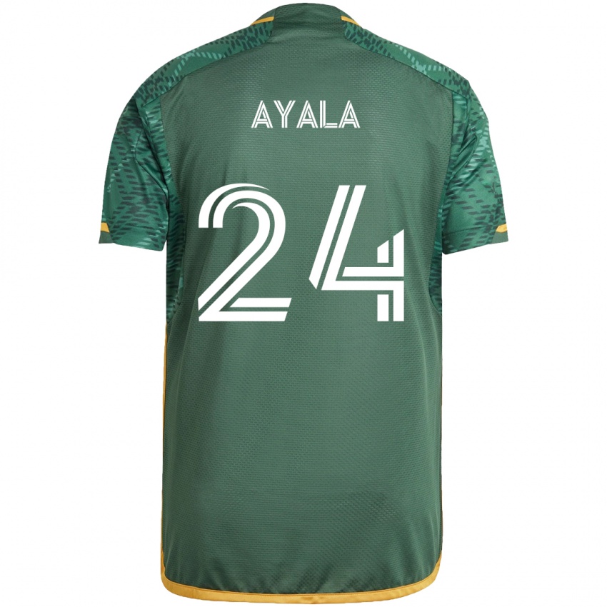 Kinder David Ayala #24 Grün Orange Heimtrikot Trikot 2024/25 T-Shirt Belgien