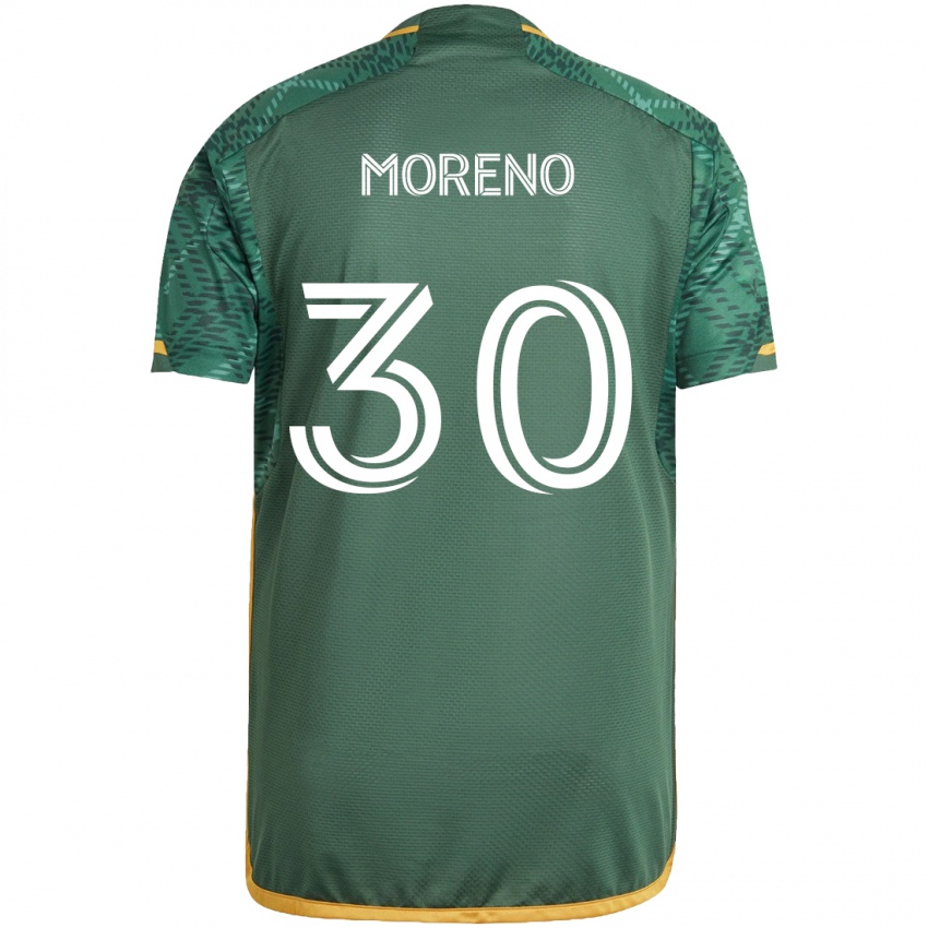 Kinderen Santiago Moreno #30 Groen Oranje Thuisshirt Thuistenue 2024/25 T-Shirt België