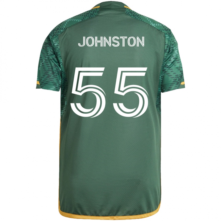 Kinderen Malcolm Johnston #55 Groen Oranje Thuisshirt Thuistenue 2024/25 T-Shirt België