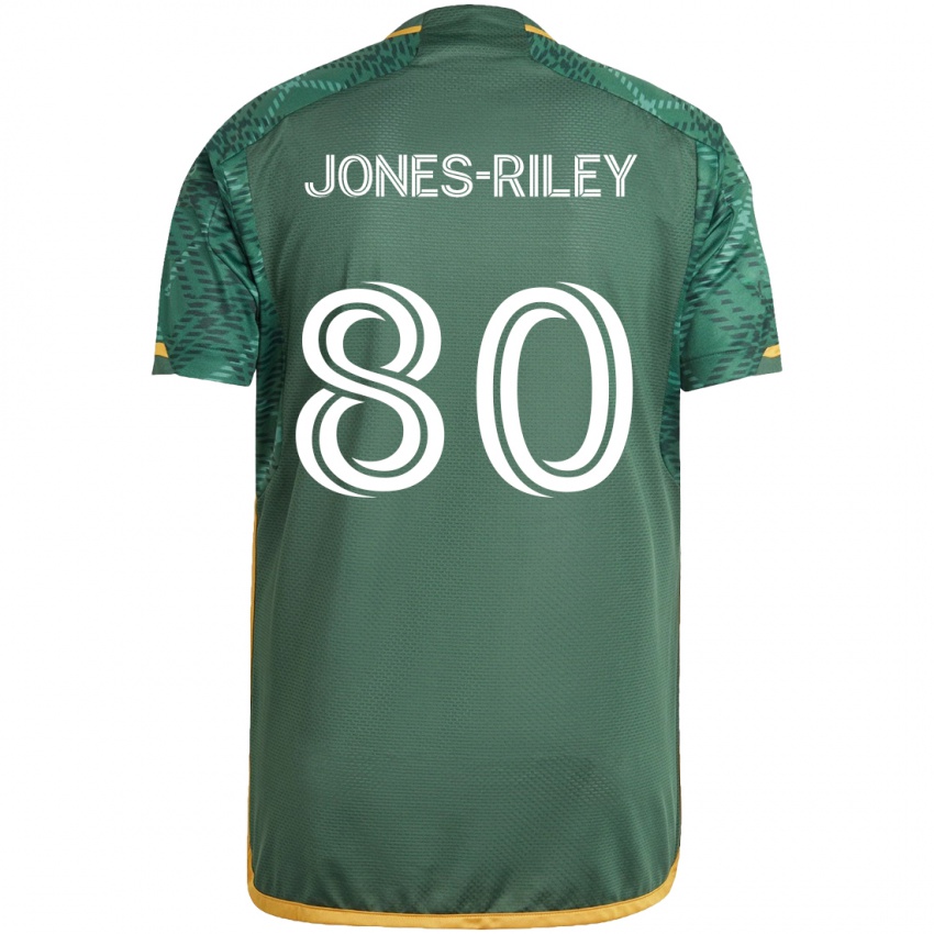 Kinderen Jaden Jones-Riley #80 Groen Oranje Thuisshirt Thuistenue 2024/25 T-Shirt België