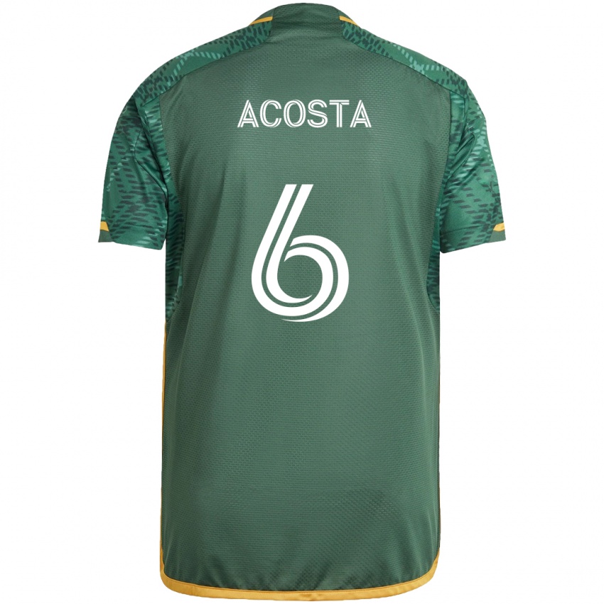 Kinderen Bryan Acosta #6 Groen Oranje Thuisshirt Thuistenue 2024/25 T-Shirt België