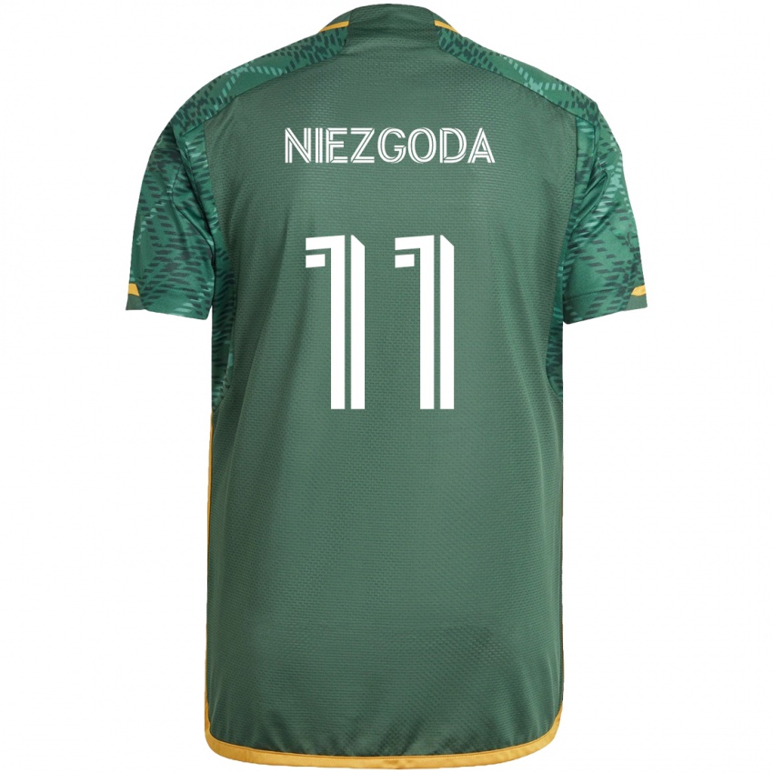 Kinder Jaroslaw Niezgoda #11 Grün Orange Heimtrikot Trikot 2024/25 T-Shirt Belgien