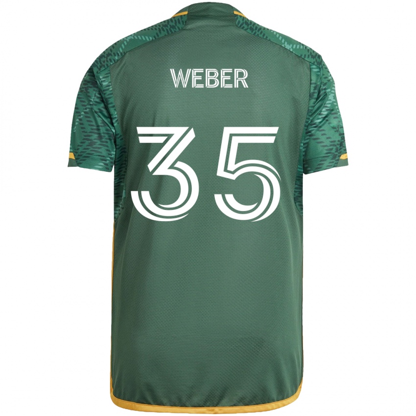 Kinderen Tristan Weber #35 Groen Oranje Thuisshirt Thuistenue 2024/25 T-Shirt België