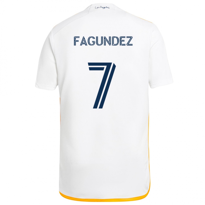 Kinder Diego Fagúndez #7 Weiß Gelb Heimtrikot Trikot 2024/25 T-Shirt Belgien