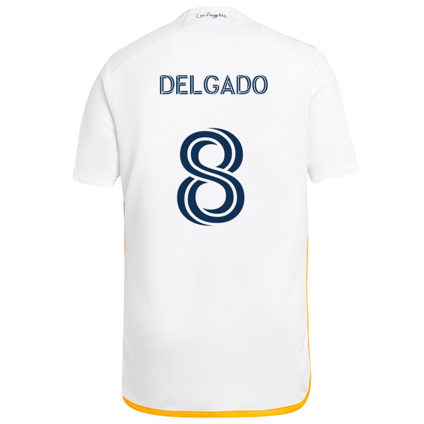 Kinderen Mark Delgado #8 Wit Geel Thuisshirt Thuistenue 2024/25 T-Shirt België