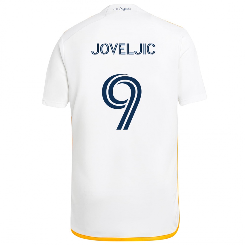 Kinderen Dejan Joveljic #9 Wit Geel Thuisshirt Thuistenue 2024/25 T-Shirt België