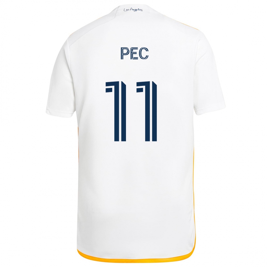 Kinderen Gabriel Pec #11 Wit Geel Thuisshirt Thuistenue 2024/25 T-Shirt België