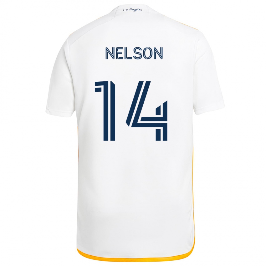 Kinderen John Nelson #14 Wit Geel Thuisshirt Thuistenue 2024/25 T-Shirt België