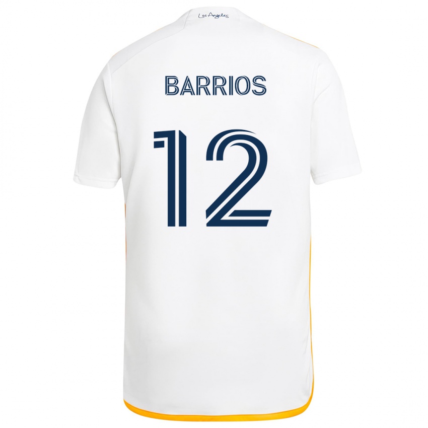 Kinderen Michael Barrios #12 Wit Geel Thuisshirt Thuistenue 2024/25 T-Shirt België