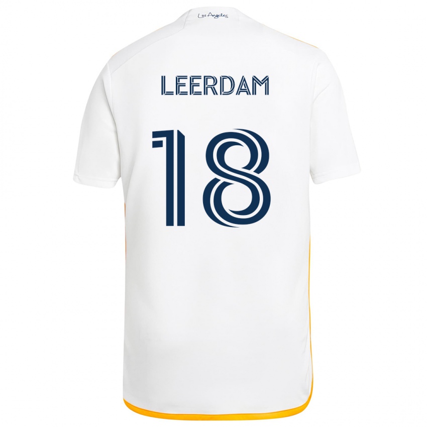 Kinderen Kelvin Leerdam #18 Wit Geel Thuisshirt Thuistenue 2024/25 T-Shirt België