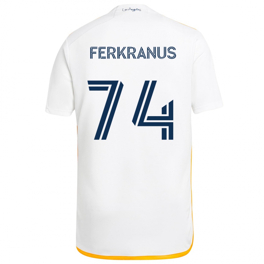 Kinder Marcus Ferkranus #74 Weiß Gelb Heimtrikot Trikot 2024/25 T-Shirt Belgien