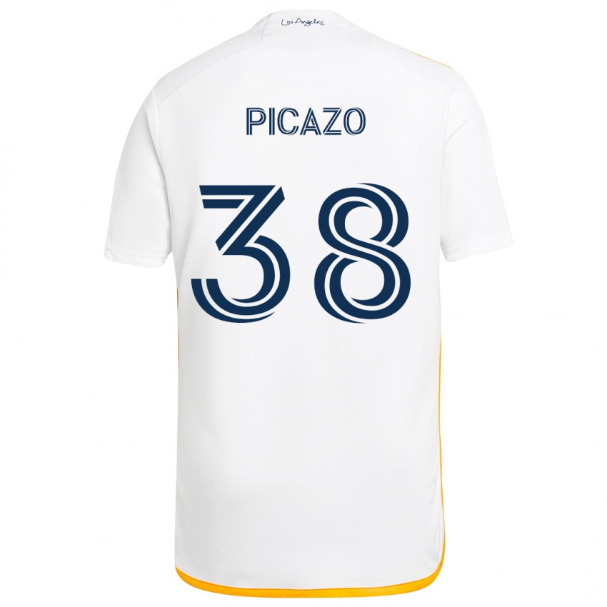 Kinderen Axel Picazo #38 Wit Geel Thuisshirt Thuistenue 2024/25 T-Shirt België