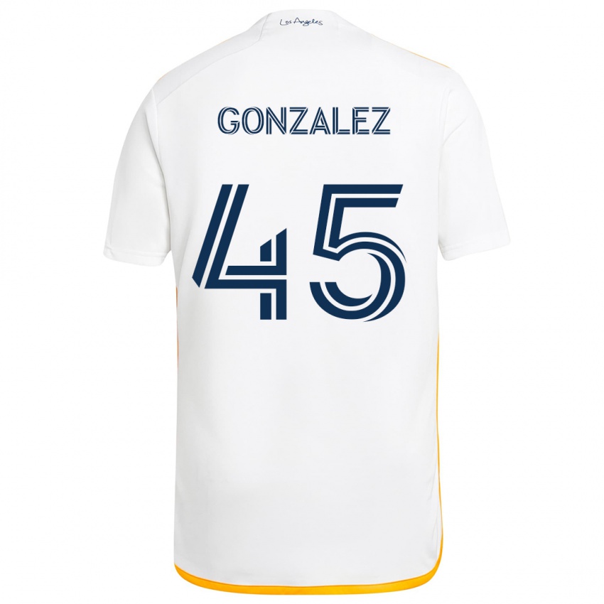 Kinderen Adrián González #45 Wit Geel Thuisshirt Thuistenue 2024/25 T-Shirt België