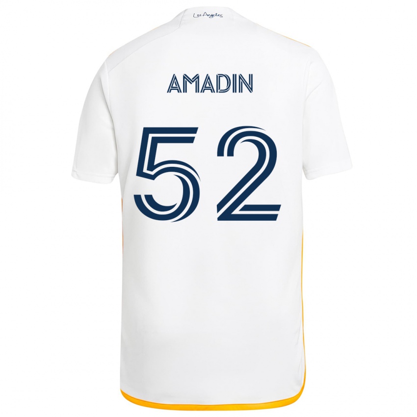 Kinderen Elijah Amadin #52 Wit Geel Thuisshirt Thuistenue 2024/25 T-Shirt België