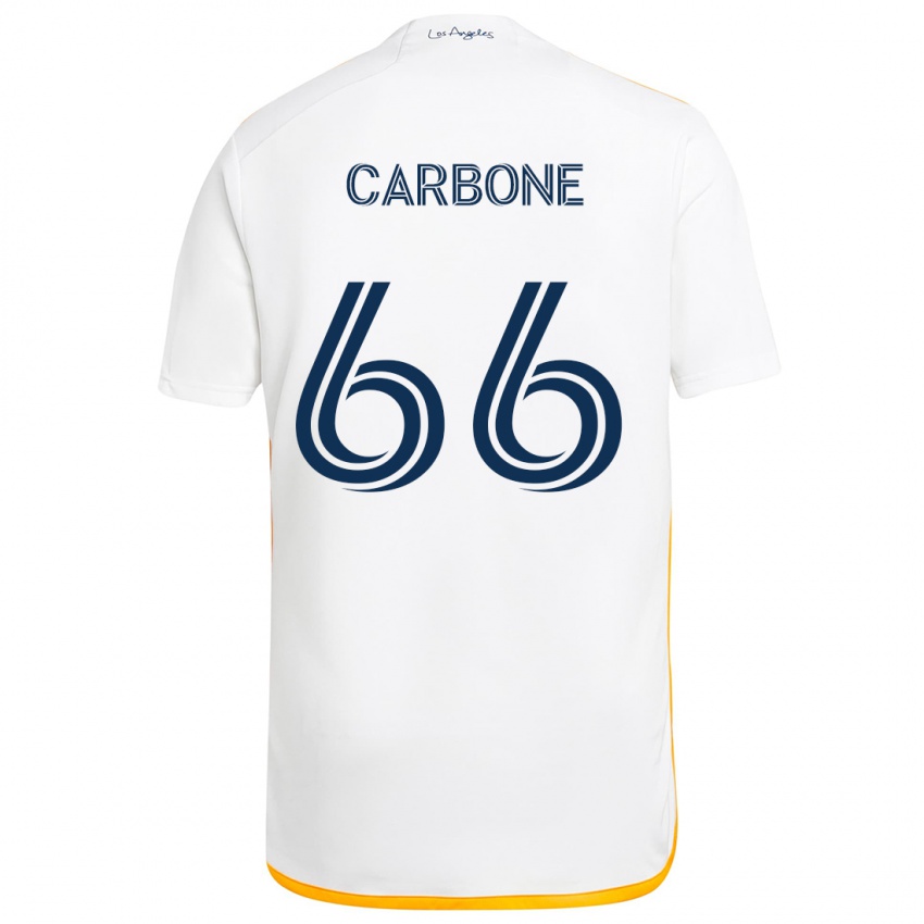 Kinderen Matteo Carbone #66 Wit Geel Thuisshirt Thuistenue 2024/25 T-Shirt België