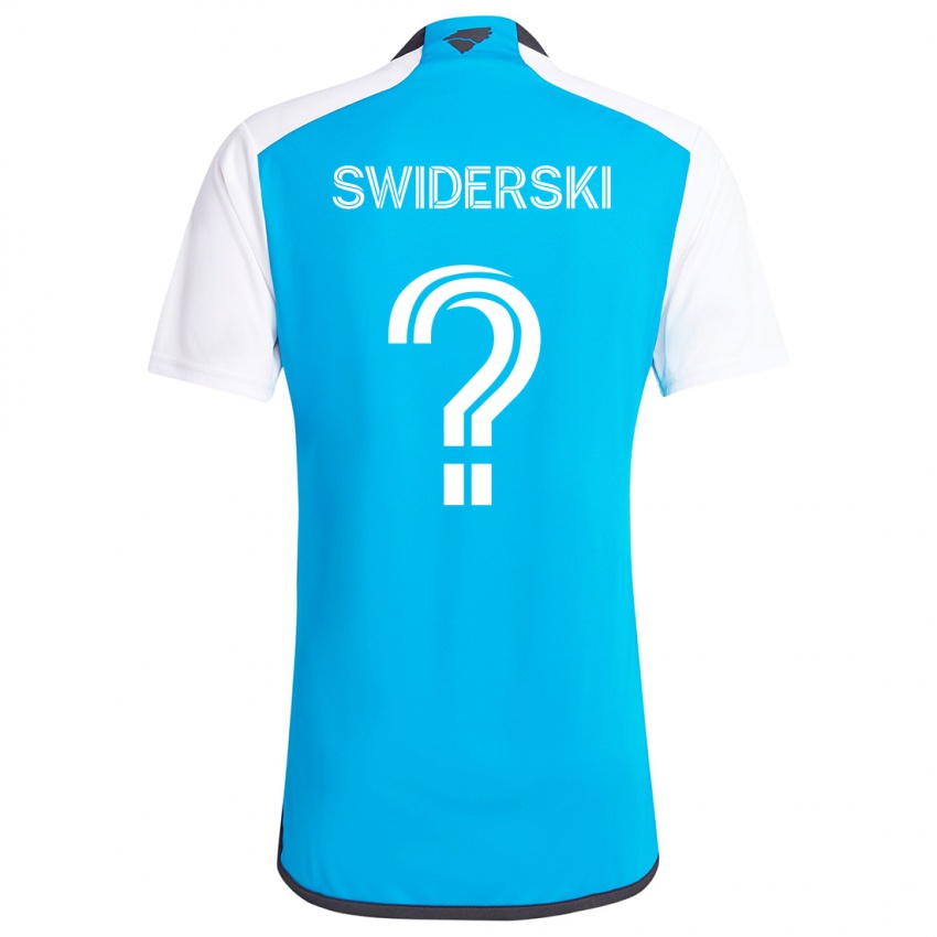 Kinder Karol Swiderski #0 Blau Weiss Heimtrikot Trikot 2024/25 T-Shirt Belgien