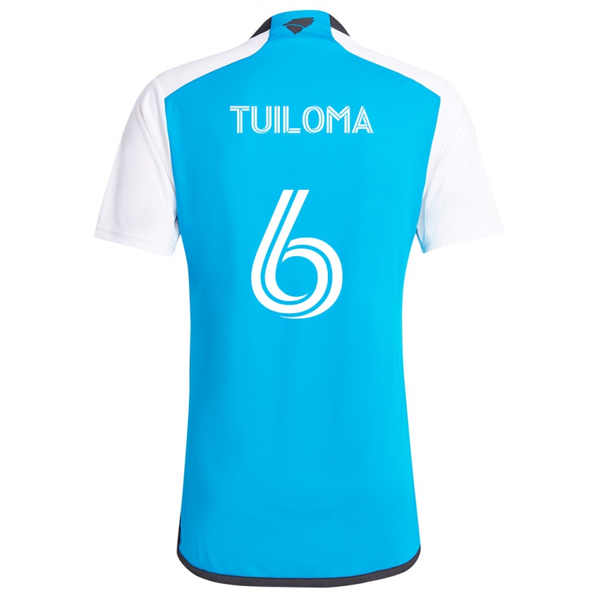 Enfant Maillot Bill Tuiloma #6 Bleu Blanc Tenues Domicile 2024/25 T-Shirt Belgique