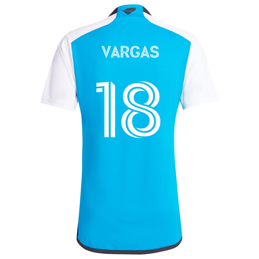 Kinderen Kerwin Vargas #18 Blauw Wit Thuisshirt Thuistenue 2024/25 T-Shirt België