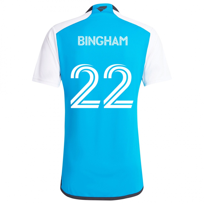 Kinderen David Bingham #22 Blauw Wit Thuisshirt Thuistenue 2024/25 T-Shirt België