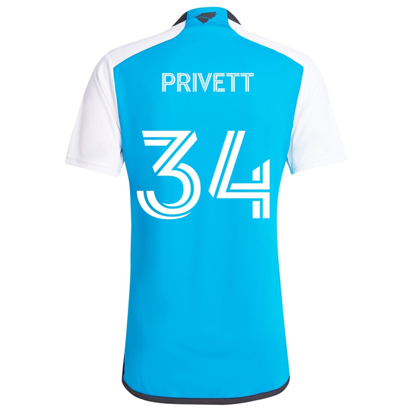 Kinderen Andrew Privett #34 Blauw Wit Thuisshirt Thuistenue 2024/25 T-Shirt België