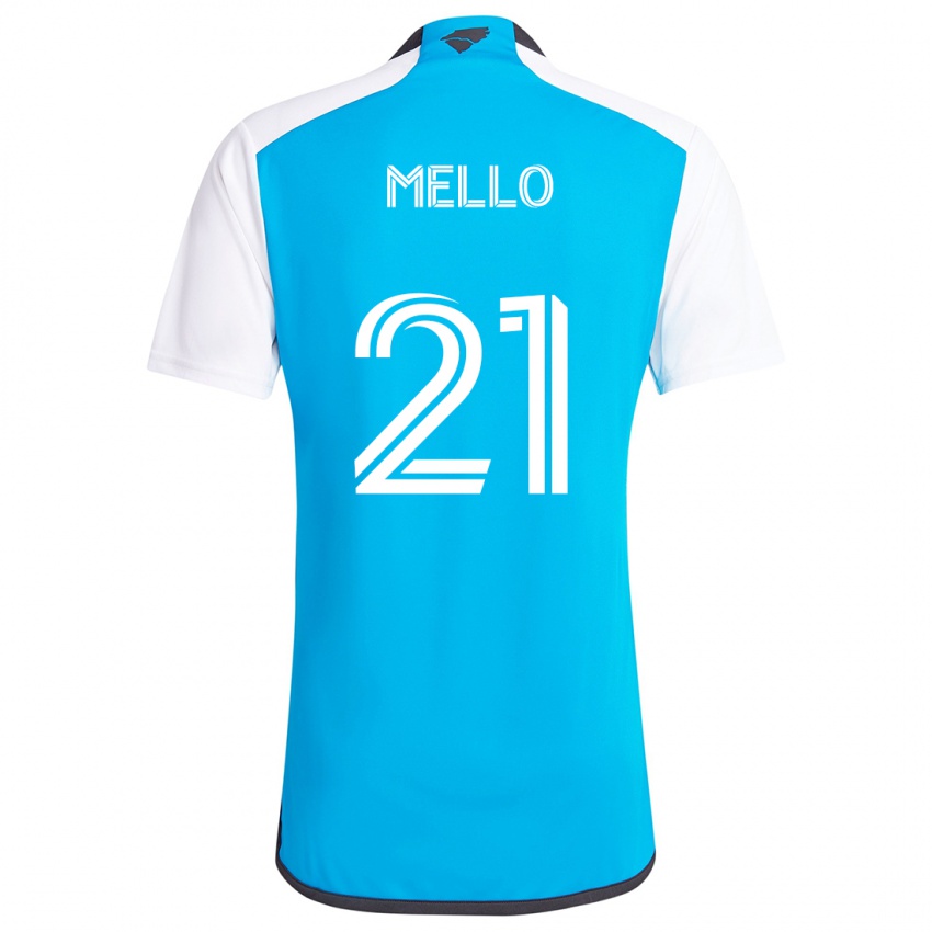 Kinderen Vinicius Mello #21 Blauw Wit Thuisshirt Thuistenue 2024/25 T-Shirt België