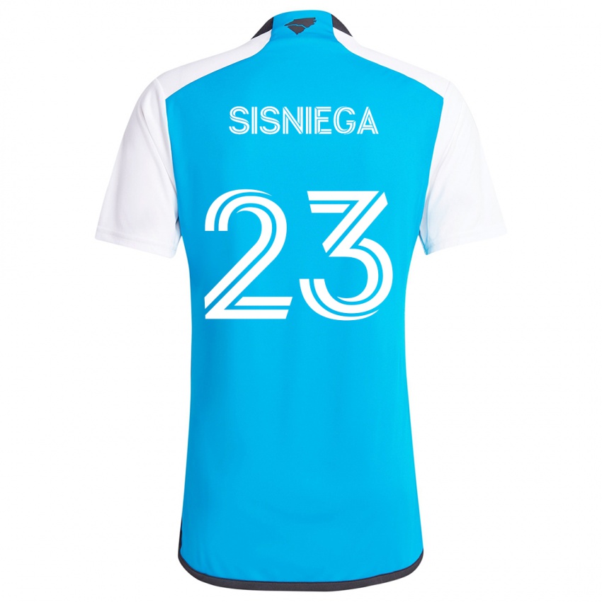 Kinderen Pablo Sisniega #23 Blauw Wit Thuisshirt Thuistenue 2024/25 T-Shirt België