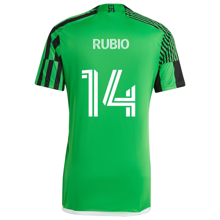 Kinderen Diego Rubio #14 Groen Zwart Thuisshirt Thuistenue 2024/25 T-Shirt België