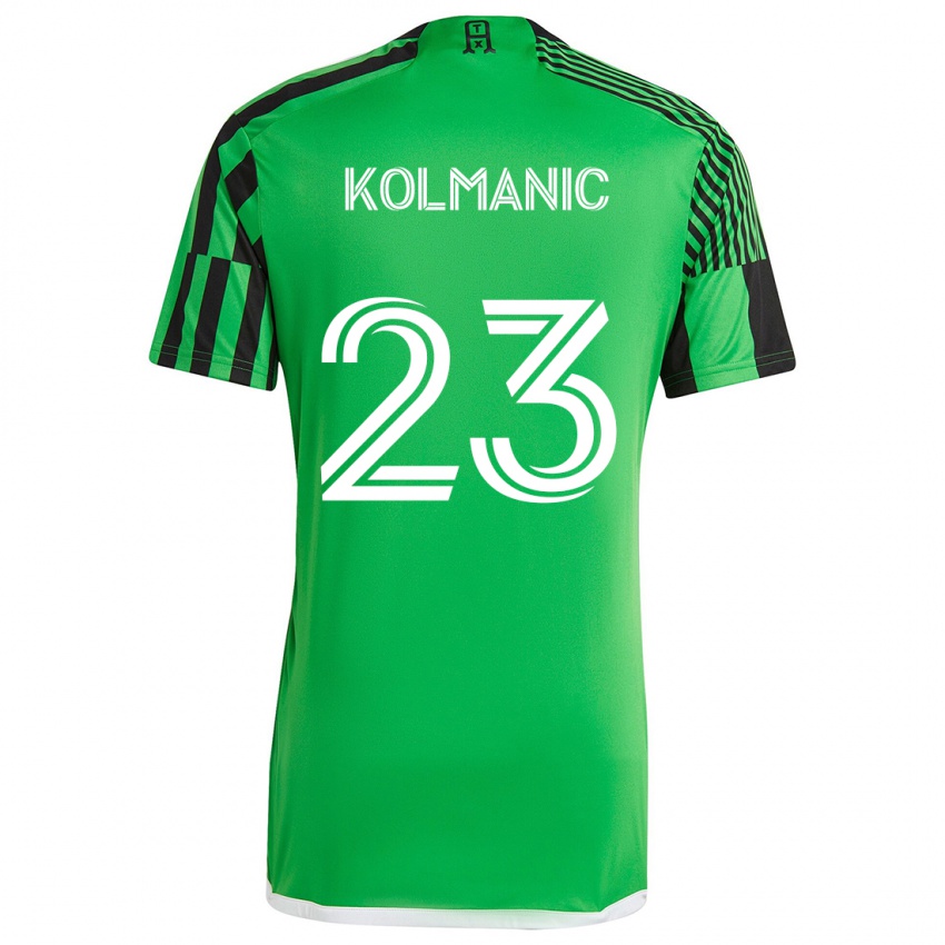 Kinderen Zan Kolmanic #23 Groen Zwart Thuisshirt Thuistenue 2024/25 T-Shirt België