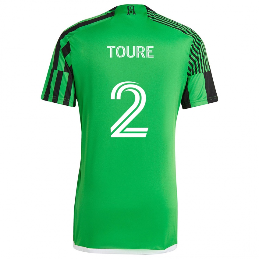 Kinderen Cheick Touré #2 Groen Zwart Thuisshirt Thuistenue 2024/25 T-Shirt België