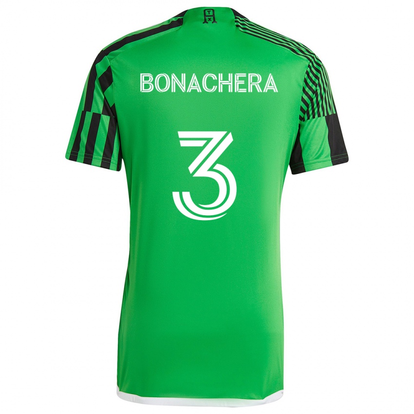 Kinderen Rubén Bonachera #3 Groen Zwart Thuisshirt Thuistenue 2024/25 T-Shirt België