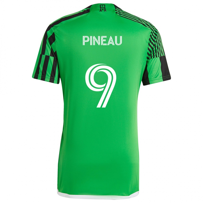 Kinderen Sebastien Pineau #9 Groen Zwart Thuisshirt Thuistenue 2024/25 T-Shirt België