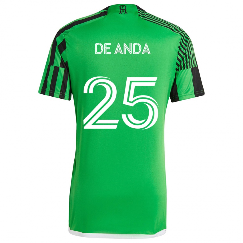 Kinderen Anthony De Anda #25 Groen Zwart Thuisshirt Thuistenue 2024/25 T-Shirt België