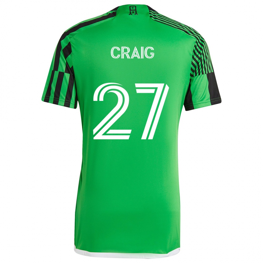 Kinderen Brandan Craig #27 Groen Zwart Thuisshirt Thuistenue 2024/25 T-Shirt België