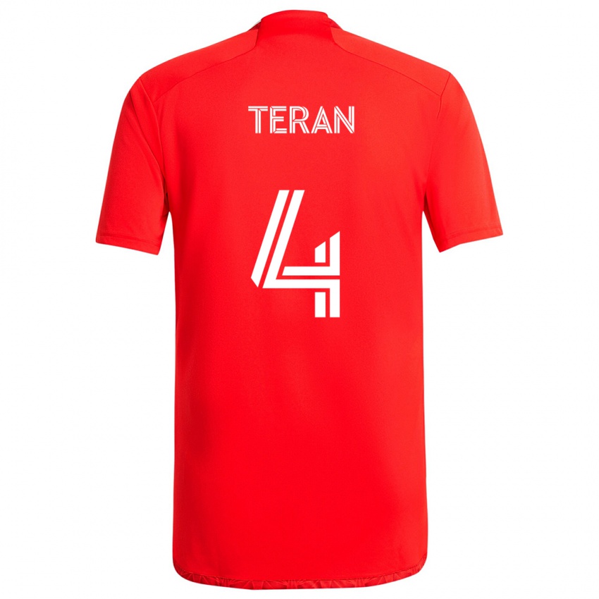 Kinderen Carlos Terán #4 Rood Wit Thuisshirt Thuistenue 2024/25 T-Shirt België