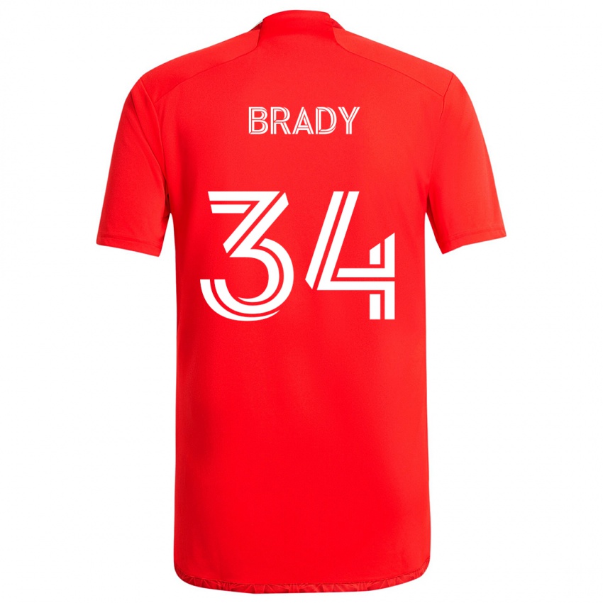 Kinderen Chris Brady #34 Rood Wit Thuisshirt Thuistenue 2024/25 T-Shirt België