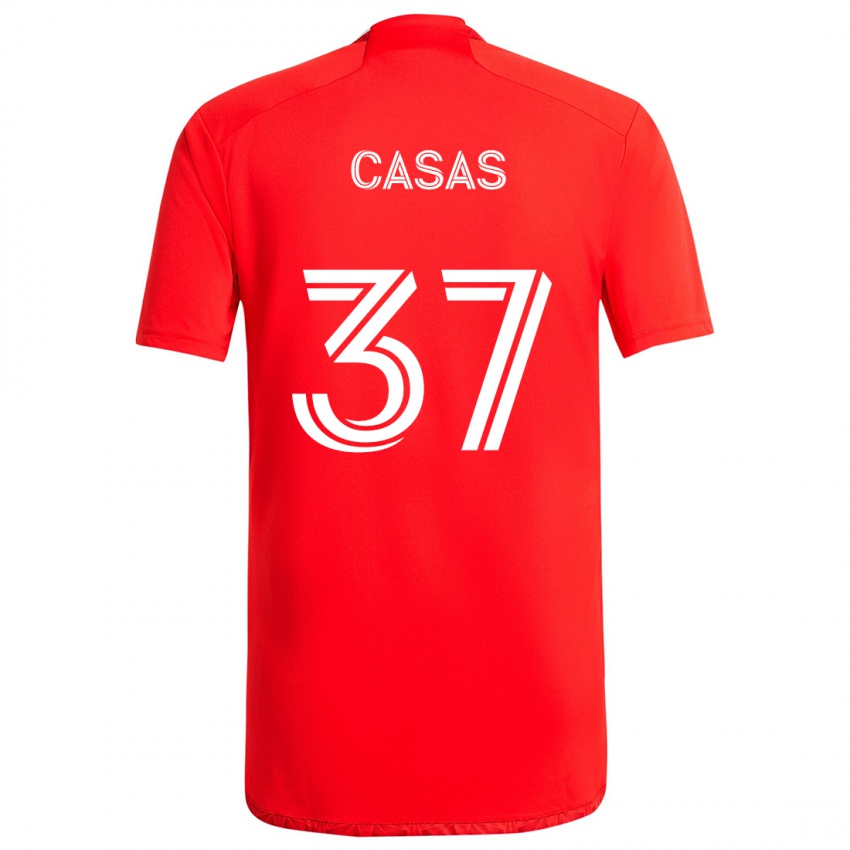 Kinderen Javier Casas #37 Rood Wit Thuisshirt Thuistenue 2024/25 T-Shirt België