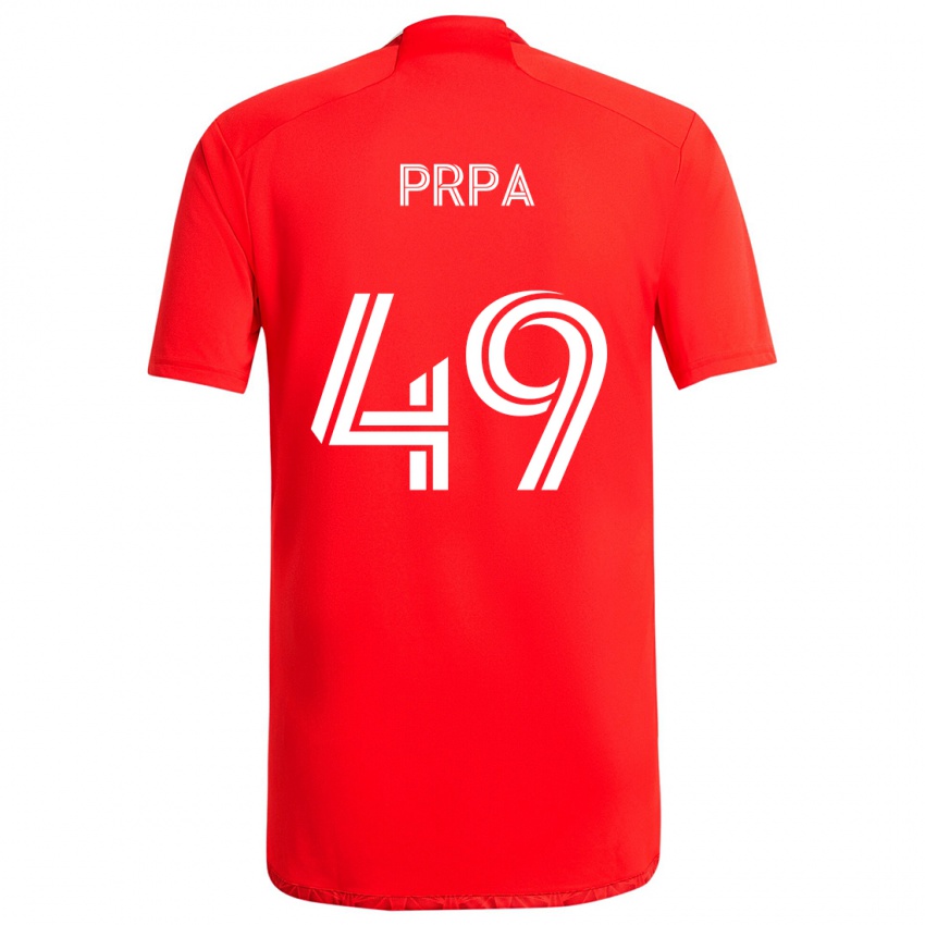 Kinderen Luka Prpa #49 Rood Wit Thuisshirt Thuistenue 2024/25 T-Shirt België