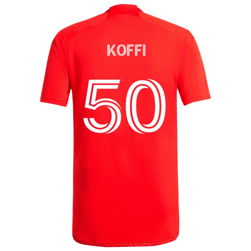 Kinderen Christian Koffi #50 Rood Wit Thuisshirt Thuistenue 2024/25 T-Shirt België