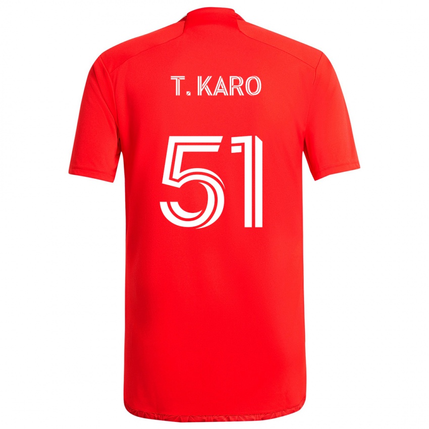 Kinderen David Tchétchao Karo #51 Rood Wit Thuisshirt Thuistenue 2024/25 T-Shirt België