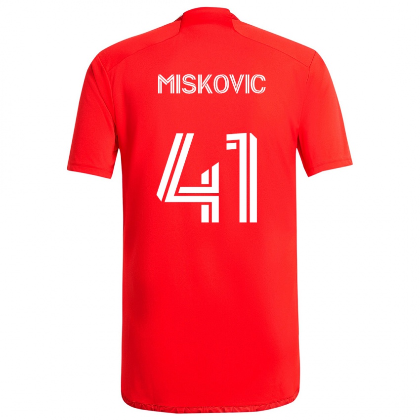 Kinderen Mihajlo Miskovic #41 Rood Wit Thuisshirt Thuistenue 2024/25 T-Shirt België