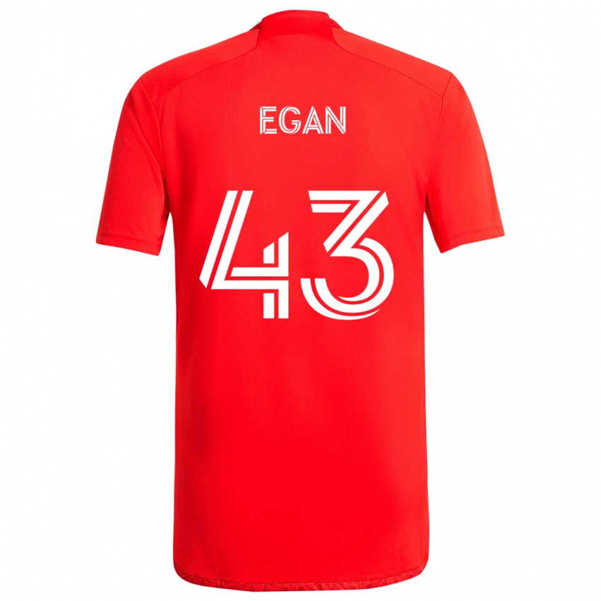 Kinderen Noah Egan #43 Rood Wit Thuisshirt Thuistenue 2024/25 T-Shirt België