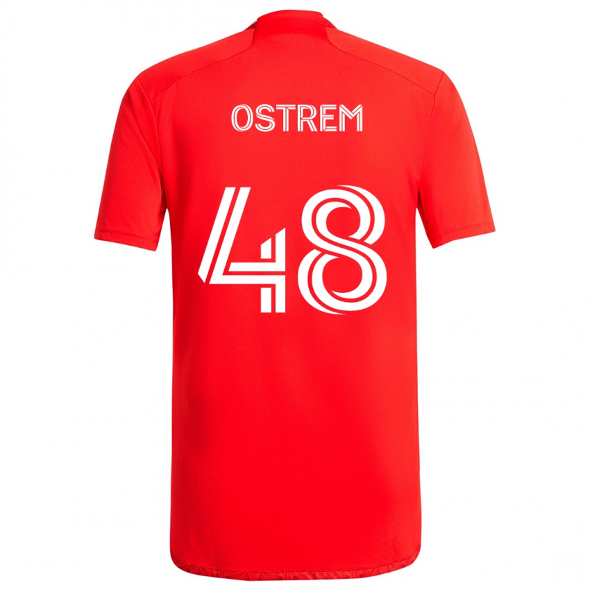 Kinderen Charlie Ostrem #48 Rood Wit Thuisshirt Thuistenue 2024/25 T-Shirt België