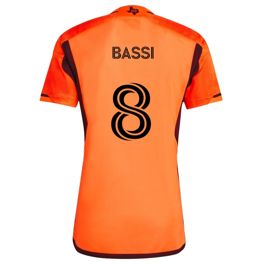 Kinderen Amine Bassi #8 Oranje Zwart Thuisshirt Thuistenue 2024/25 T-Shirt België