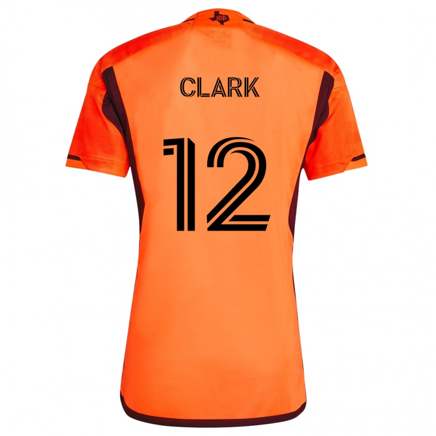 Kinder Steve Clark #12 Orange Schwarz Heimtrikot Trikot 2024/25 T-Shirt Belgien