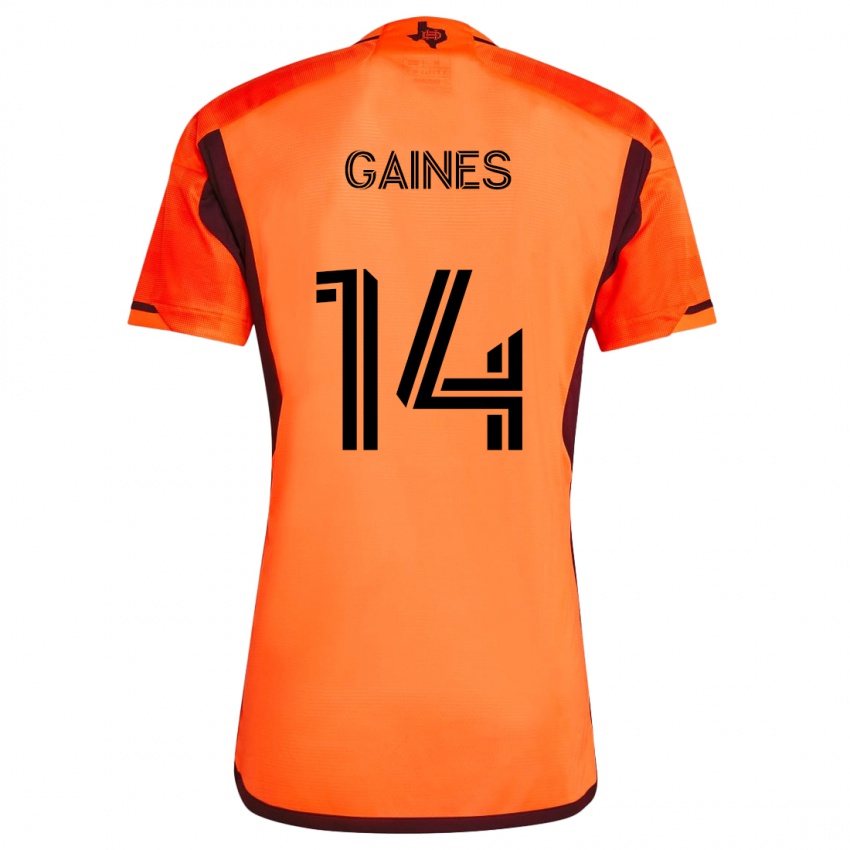 Enfant Maillot Mckinze Gaines #14 Orange Noir Tenues Domicile 2024/25 T-Shirt Belgique