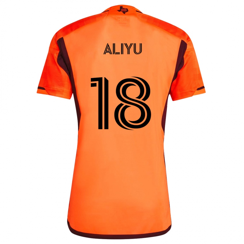 Kinderen Ibrahim Aliyu #18 Oranje Zwart Thuisshirt Thuistenue 2024/25 T-Shirt België