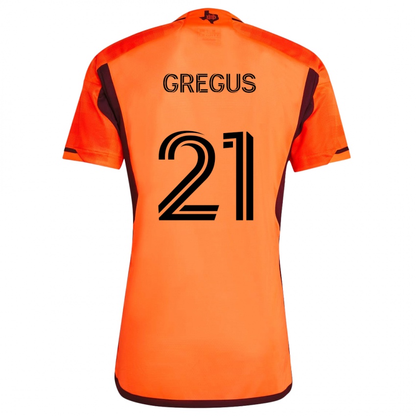 Kinderen Ján Gregus #21 Oranje Zwart Thuisshirt Thuistenue 2024/25 T-Shirt België