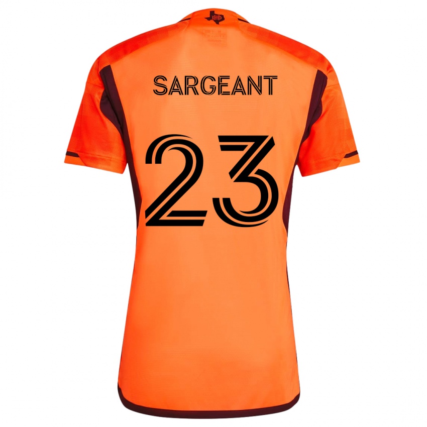 Enfant Maillot Kieran Sargeant #23 Orange Noir Tenues Domicile 2024/25 T-Shirt Belgique